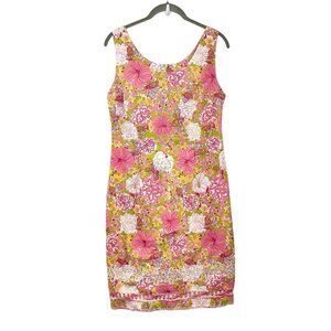Key West Pink Floral Bees‎ Sheath Sundress Tropical Preppy Wedding Lace Hem 10